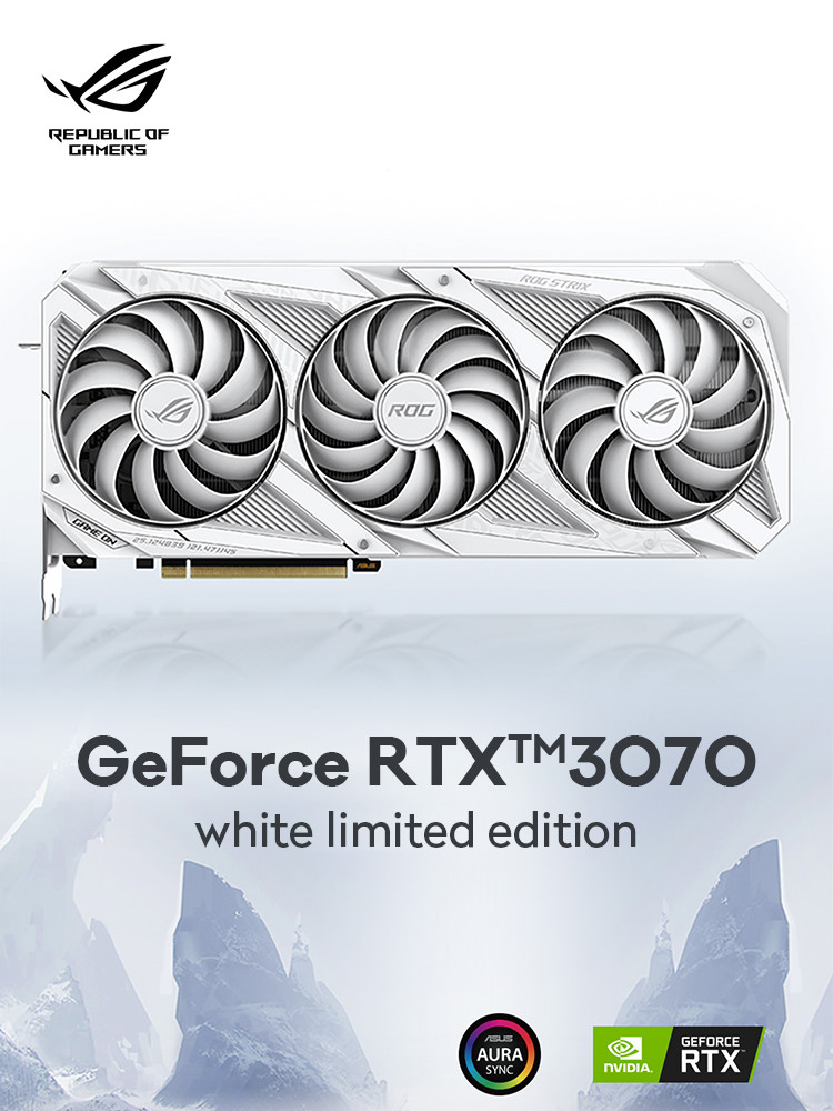 Computer Desktop Graphics Card ROG-STRIX-RTX3070-O8G-WHITE HDMI Outputs