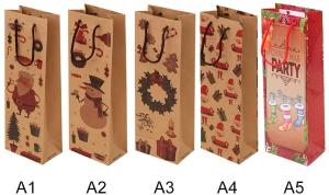 Quality Reusable Kraft Paper Packing Bags Christmas Gift Handbags With Handle wholesale
