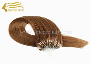 Quality Straight Hair Extensions, 55 CM 1.0 G Straight Brown Micro Links Loop Hair Extension For Sale wholesale