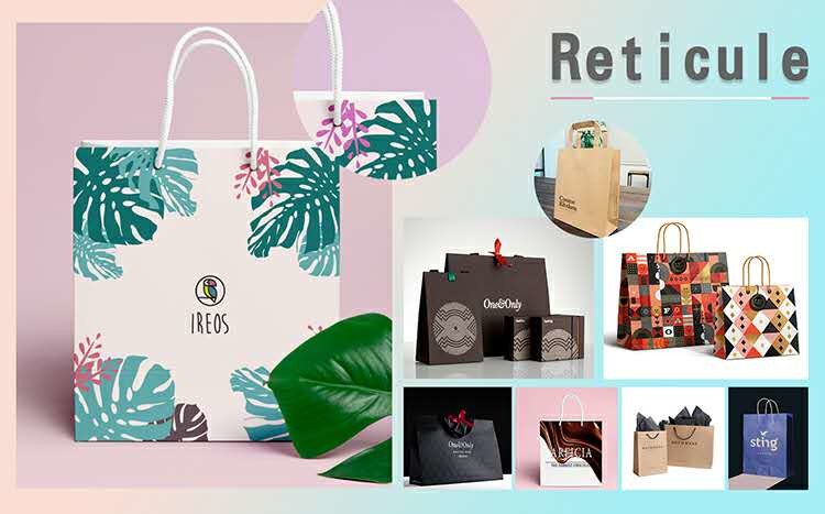 Luxury Hot Stamping Kraft Paper Gift Bags With Handles PMS Printing