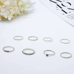 Quality Round Hoop Fashion Jewelry Rings 15 - 18mm Clear Diamond Gold Alloy wholesale