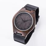 Men'S Quartz Modern Wood Watches Japan Movement Wrist Watch Leather Belt
