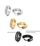 13MM Stainless Steel Small Hoop Earrings for Men Women Huggie Earrings CZ Inlaid