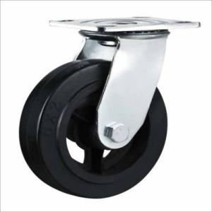 Quality 4 inch heavy duty rubber wheels iron casters rubber caster wholesale