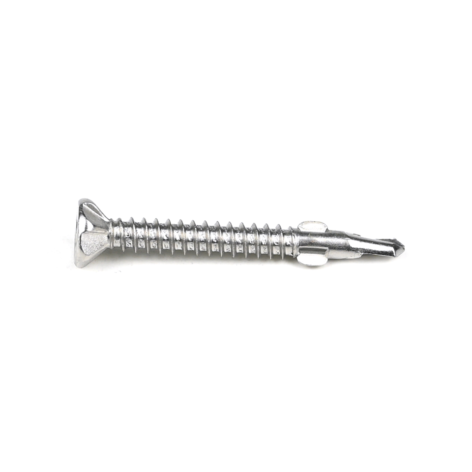 Yellow Stainless Steel Phillips Countersunk Flat Head Metal Self Drilling Screw With Wings Tapping Screw