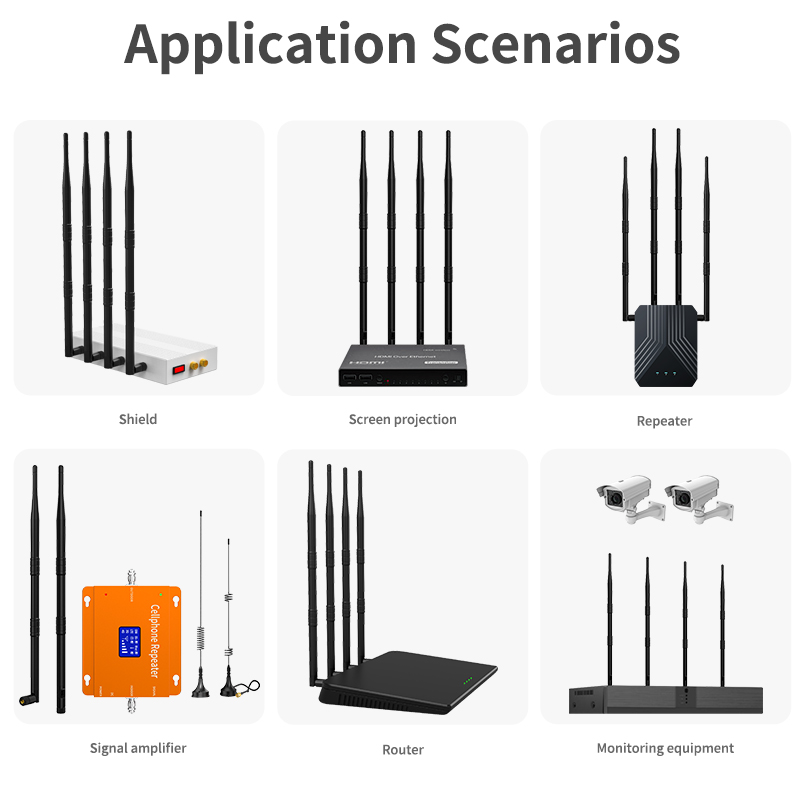 50 Ohm Impedance 2.4GHz WiFi Omnidirectional Antenna for 3G 4G LTE Communication
