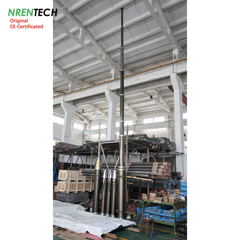 12m Non-Lockable Pneumatic Telescopic Mast For Mobile Telecommunication Antenna Tower