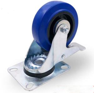 Quality 4 Inch Locking Wheels Zinc Coated Steel Rubber Wheel Hardwood Floor 100mm wholesale
