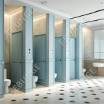 Black Water Resistant Toilet Partition Wall Modern Cubicle For Public Toilet