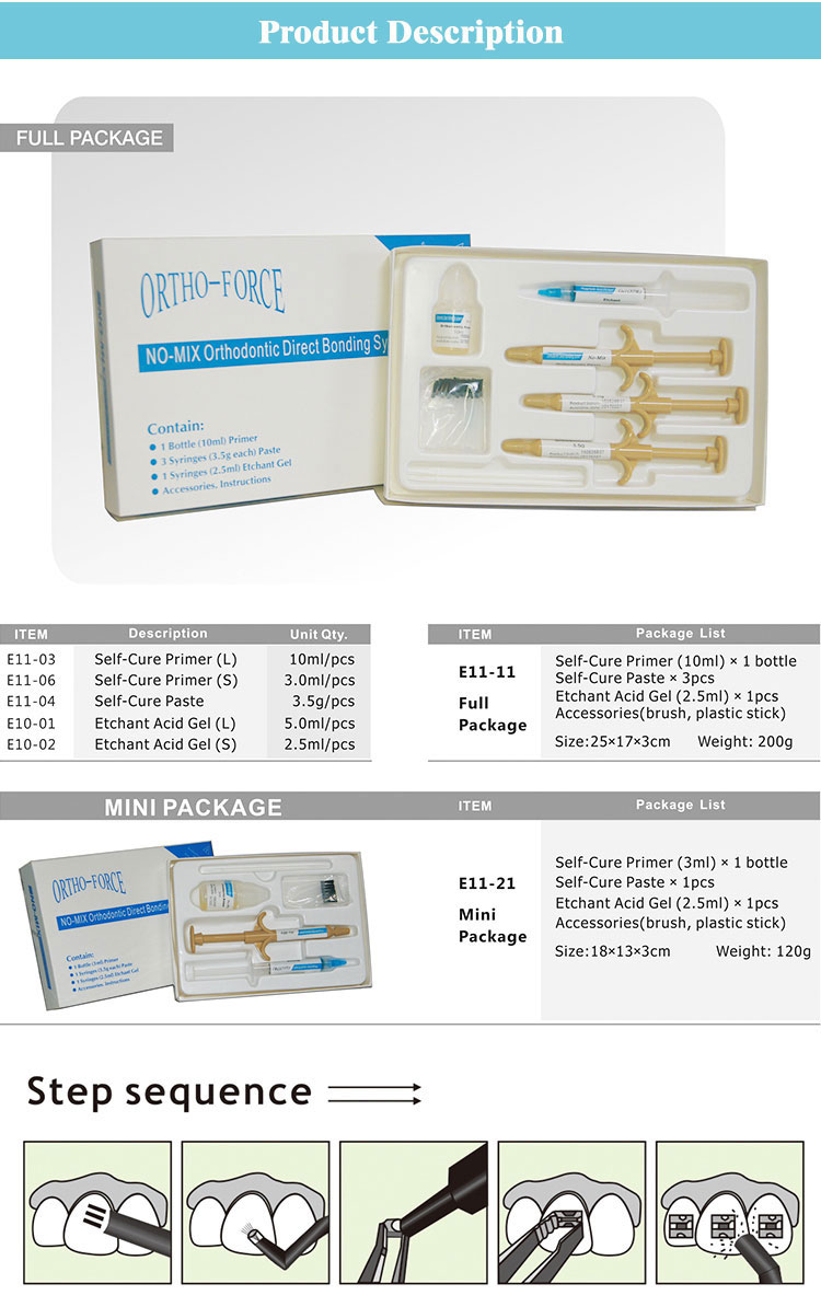 No Mix Self Cure Orthodontic Adhesives Dental Orthoforce Bonding In Mini Pack