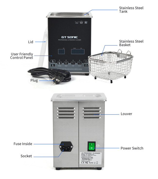 2L Digital Ultrasonic Cleaner Heated Carburetor Stainless Steel Ultrasonic Cleaner