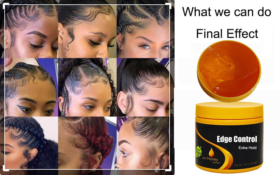 RINSE-OFF 16oz Salon Size Strong Hold Wax Hair Edge Control Gel for Smooth Hair Styling