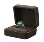 Brown Printing Jewelry Velvet Box Elegant Design For Ring / Bangle Gift Storage