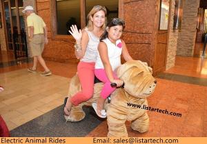 Quality motorized animals plush walking animals Coin Operated Animal Rides for Mall wholesale