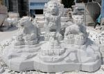 Lion Family Sculpture Marble Lions Statues White Stone Large Animals Garden