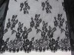 Fashion Big Black Eyelash Lace Trim 100% Nylon for Lady Dress CY-HB0481