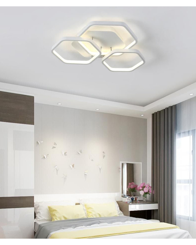 Modern Polygon Ceiling Lights For Bedroom Living Room Color Grey Or White Ceiling Light(WH-MA-278)