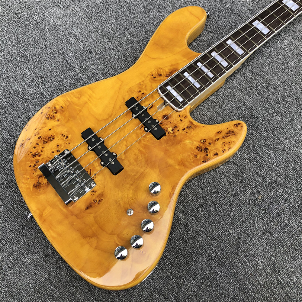 4 strings electric bass guitar,Factory custom Ash wood active electric pickup Bass