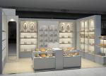 Shopping Mall Retail Shoe Store Fixtures With Tall Cabinet And Tables Modern