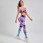 Tie-dyed high-waisted hip-lifting high-waisted pants yoga pants women