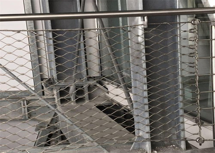 Custom Handrails Balustrade Stainless Steel Wire Rope Mesh 1.2mm For Architecture