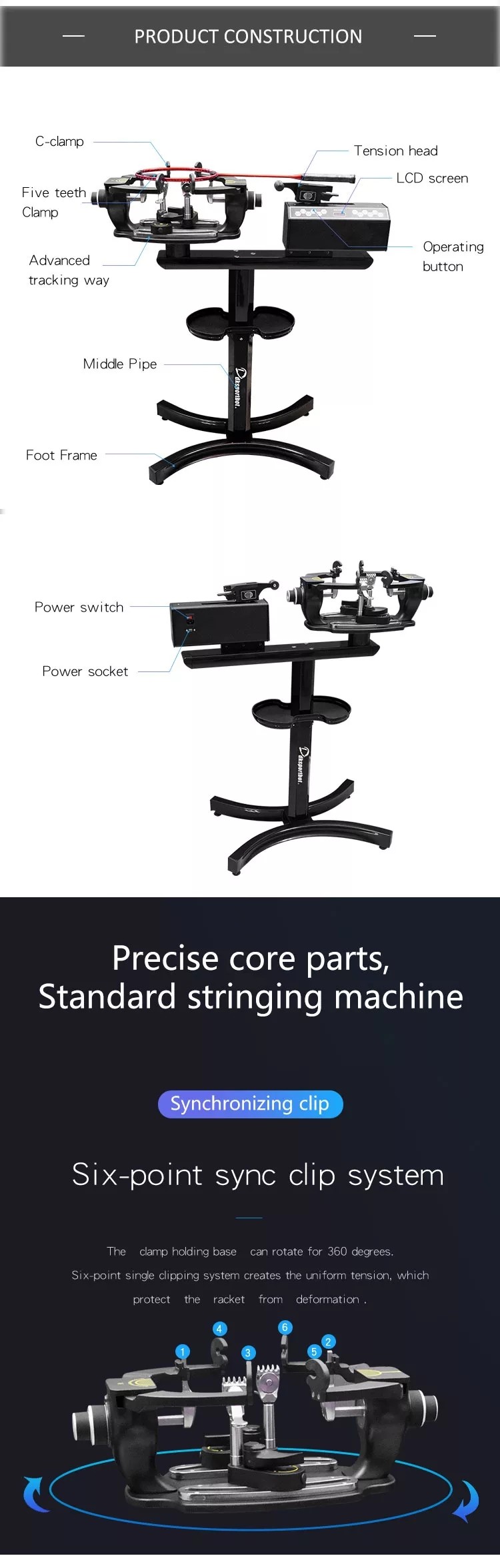 AC100V Badminton Racquet Stringing Machine Intelligent Durable