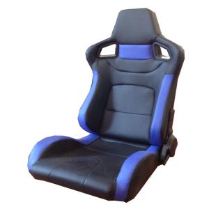 Quality PVC Adjustable Blue And Black Racing Seats / Sports Car Seat with single slider wholesale