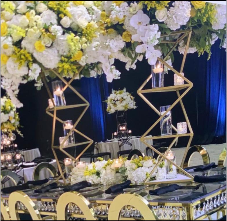 Gold Silver Decorative Metal Vase Set Flower Vase Wedding Decoration Centerpiece