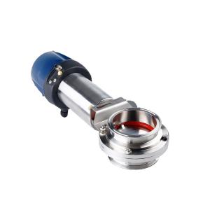 Quality Sanitary Stainless Steel Pneumatic Tri-Clamp Butterfly Valve with Top Control Device wholesale