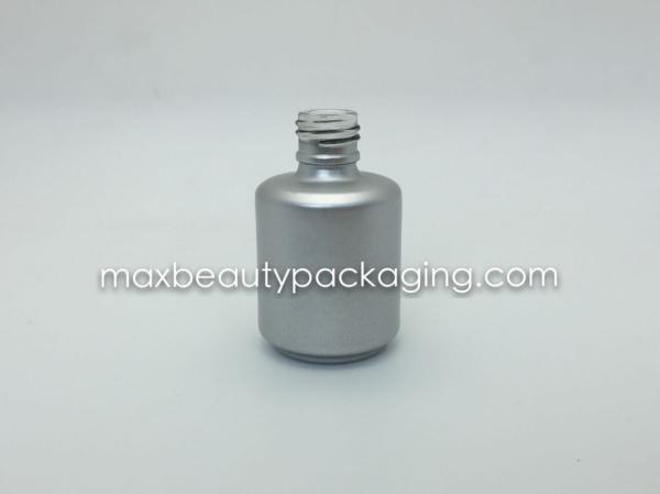 15ml thick and strong powder coating gel bottle round shape metallic silver