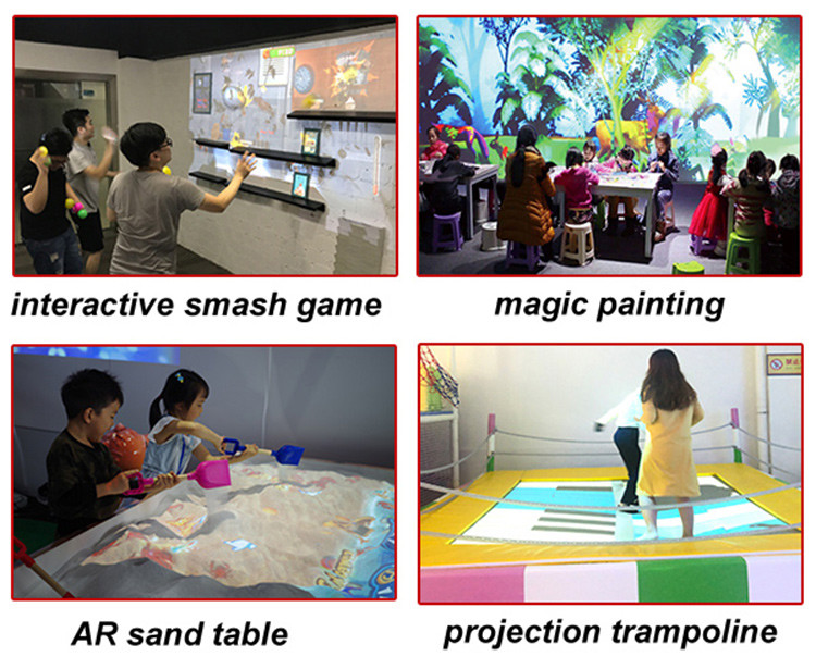 Indoor Interactive Projector Games Slide Playground For Kids 3.0×2.2m 220V