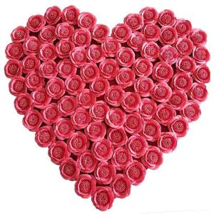Quality Heart Handmade Flowers From Fabric , Romantic Fabric Wedding Flowers wholesale