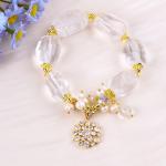 Handmade Gemstone Bracelet Adjustable Charms Clear Quartz Bracelet Natural Stone