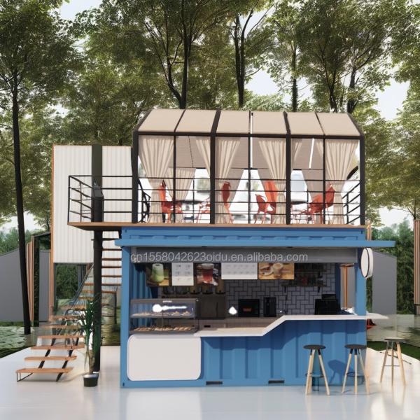 20ft Flat Pack Container Modern Design Steel Prefabricated Mobile Home Coffee