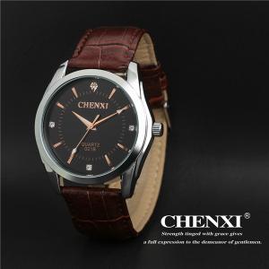 Quality Cheap Price 10pcs/Lot Bulk Order Stainless Steel Caseback Wine Black Leather Watch Unisex wholesale