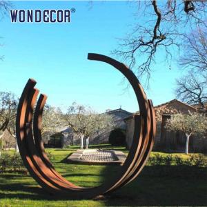 Quality Large outdoor garden abstract long strip ring weather resistant steel sculpture wholesale