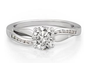 Quality ODM OEM Jewellery Diamond Ring , 14k White Gold Wedding Ring Round Cut wholesale