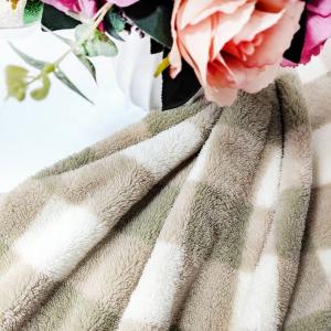 Quality Plaid Printed Shu Velveteen Fabric 100% Polyester 280gsm wholesale