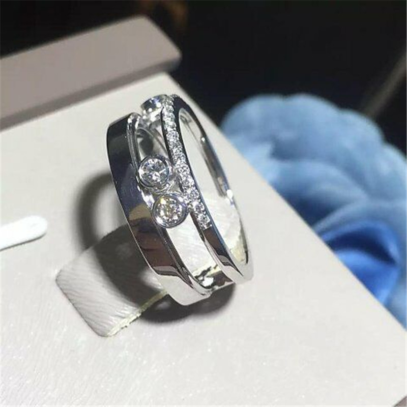 Luxury jewelry Mk Three drill sliding ring material 18k white gold yellow gold rose gold diamond ring