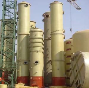 Quality FRP Waste Gas Purification Tower Scrubbers gas absorption column acid mist gas absorption scrubber tower for industry wholesale