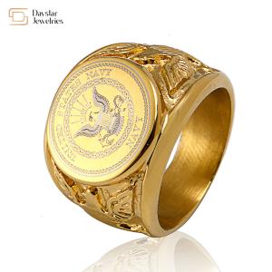Quality Men Signet Rings Stainless Titanium Steel Jewelry Military Flying Eagle Logo wholesale