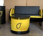 Customized Metal Furniture Oil Drum Dining Table Restaurant Round Coffee Side