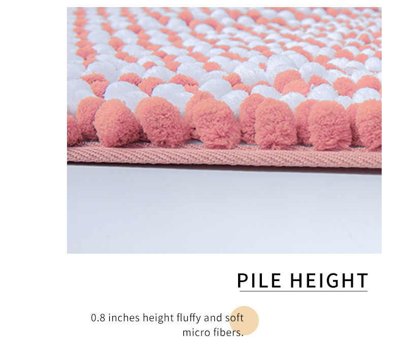 OEKO-TEX SEBS Backing Chenille Contour Bath Rug For Toilet Bathroom