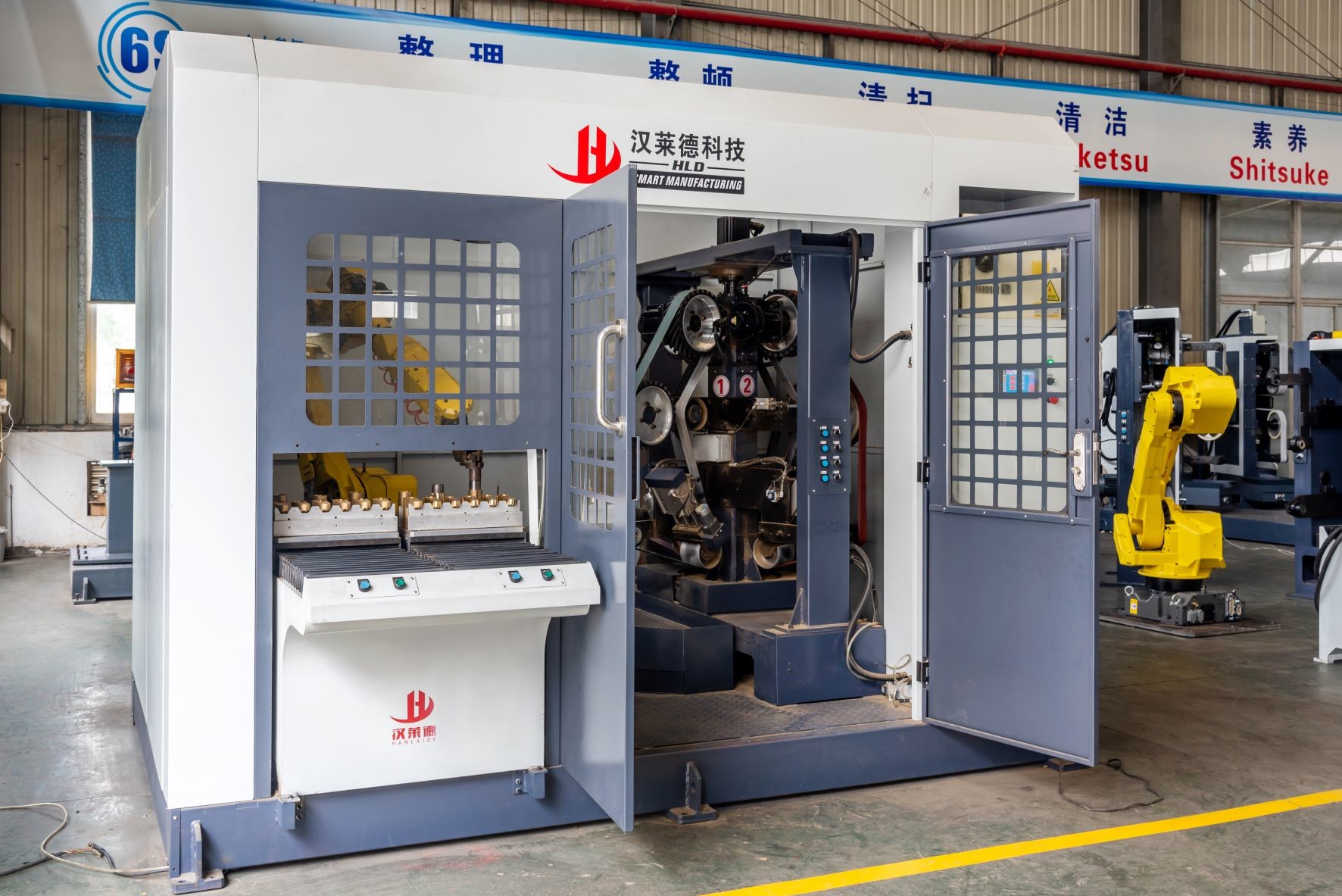 13KW Automatic Grinding And Polishing Machine With 2 Grinding Machines