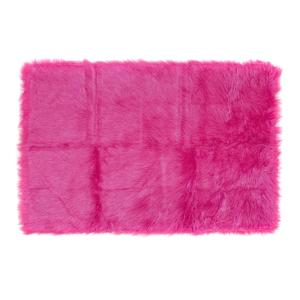 Quality Deep Pink Colour Polyester Area Rugs / Faux Sheepskin Area Rug wholesale