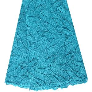 Quality Teal blue african cord lace fabric 2015 / wedding dresses guipure lace / chemical lace wholesale