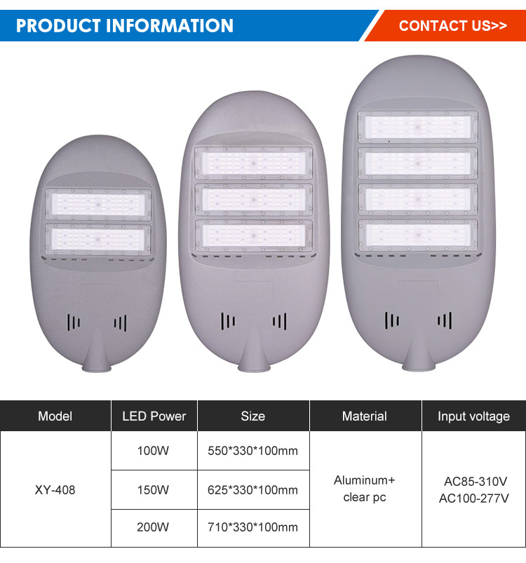 100W 150W And 200W Waterproof LED Street Light Outdoor Highway Lighting