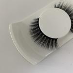 Customized Logo 3D Silk Eyelashes 10 - 25mm Length Black Cotton band