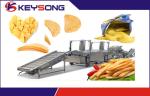 PLC Control Potato Chip Fryer Equipment , Snack Potato Chips Frying Machine