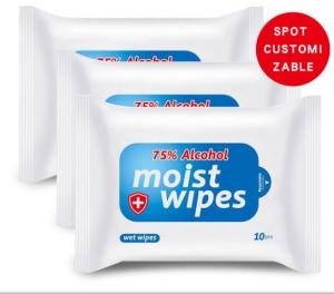 Quality 10 Pcs Alcohol Hand Sanitizer Wipes Antibacterial Non Woven Material CE wholesale